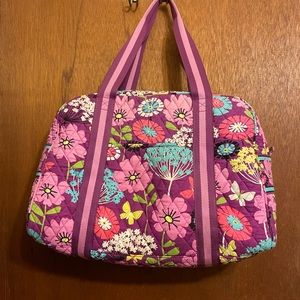 Vera Bradley Purple Pink Duffel Bag / Travel Bag Beach Bag